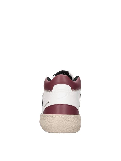 High-top sneakers in leather and fabric PURAAI | 2.04 MID MARTEBIANCO-BORDEAUX